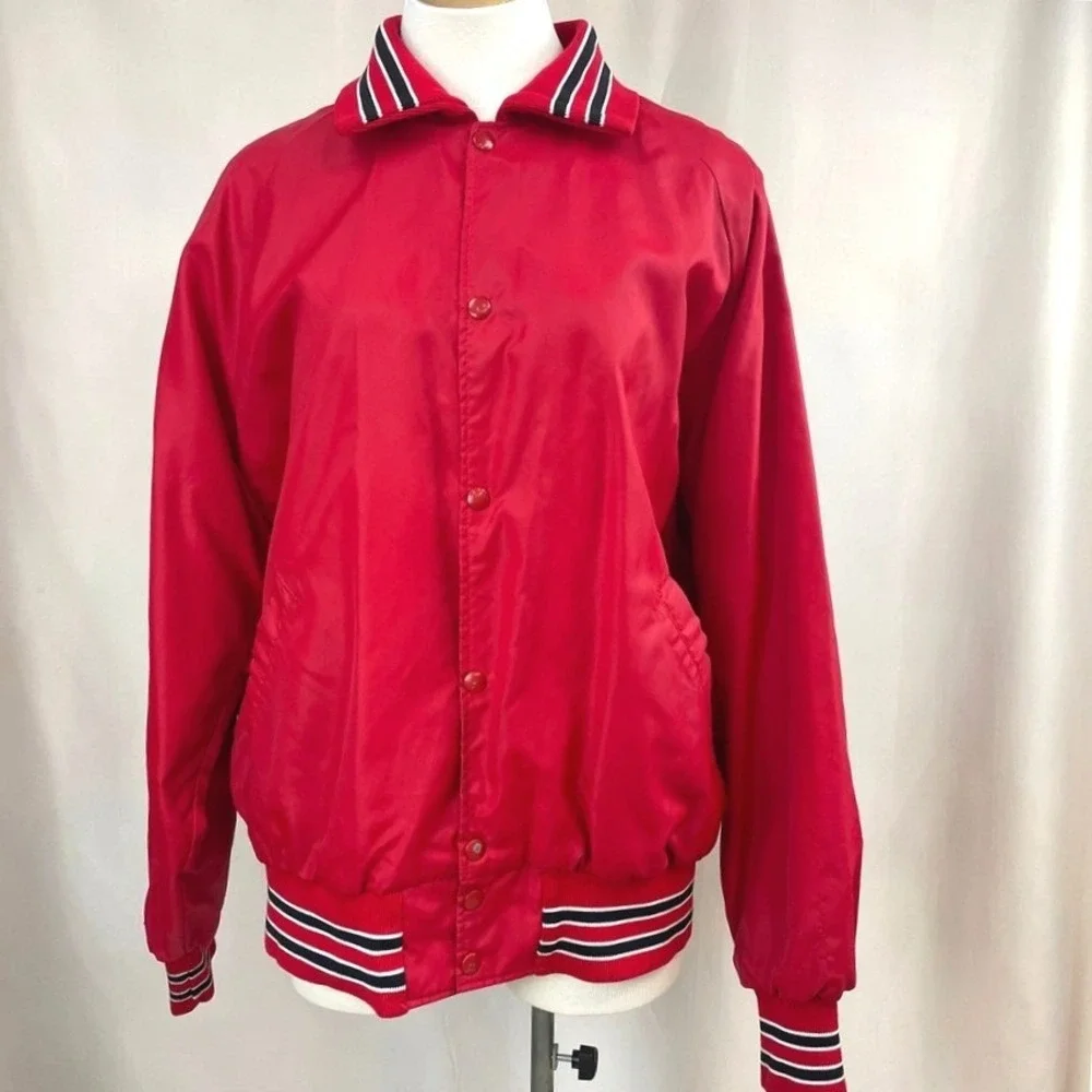 Vintage Bomber Jacket Mens (XL) Archery Ohio Red Lined Hunting Varsity Gorp USA‎